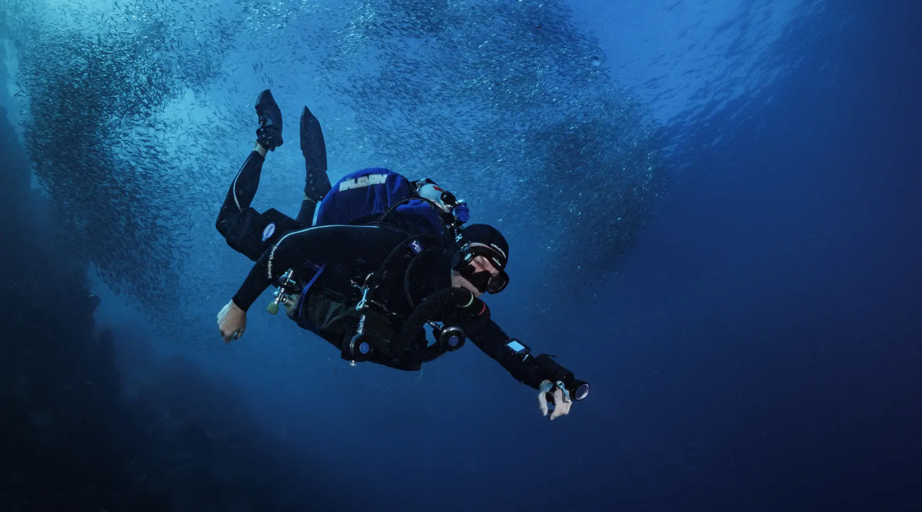 Diver with Symbios Rebreather